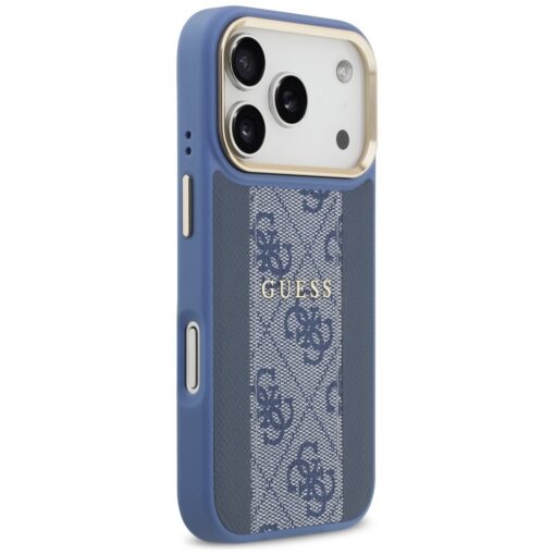 Guess case for iPhone 17 Pro HC MAGSAFE PU W/ 4G PU STRIPE blue - Image 4