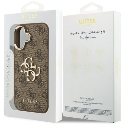 Guess case for iPhone 17 HC 4G PU W/ BIG 4G CLASSIC LOGO GD brown - Image 8