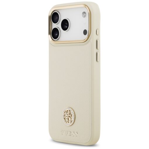 Guess Grained Strass Logo MagSafe case for iPhone 17 Pro Max beige - Image 2