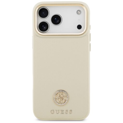 Guess Grained Strass Logo MagSafe case for iPhone 17 Pro Max beige - Image 3