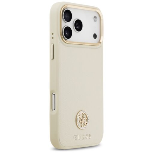 Guess Grained Strass Logo MagSafe case for iPhone 17 Pro Max beige - Image 4