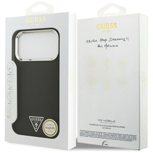 Guess Grained Triangle Logo MagSafe case for iPhone 17 Pro black - Image 8