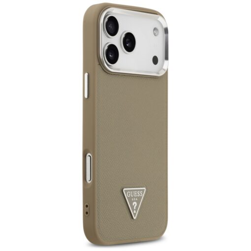 Guess Grained Triangle Logo MagSafe case for iPhone 17 Pro brown - Image 4