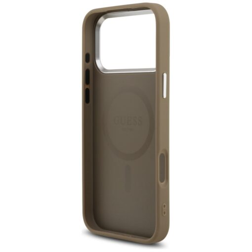 Guess Grained Triangle Logo MagSafe case for iPhone 17 Pro Max brown - Image 7