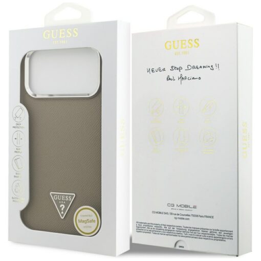 Guess Grained Triangle Logo MagSafe case for iPhone 17 Pro Max brown - Image 8