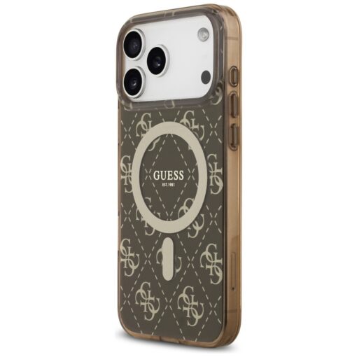 Guess IML 4G Background MagSafe case for iPhone 17 Pro Max brown - Image 2