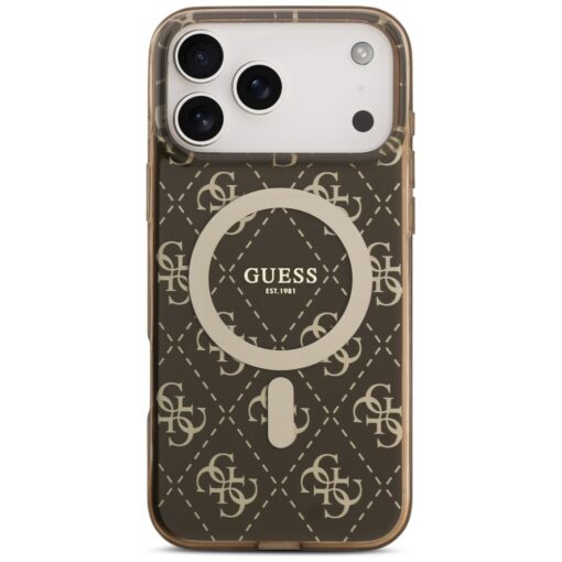 Guess IML 4G Background MagSafe case for iPhone 17 Pro Max brown - Image 3