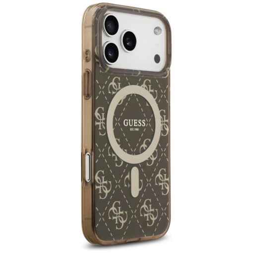 Guess IML 4G Background MagSafe case for iPhone 17 Pro Max brown - Image 4