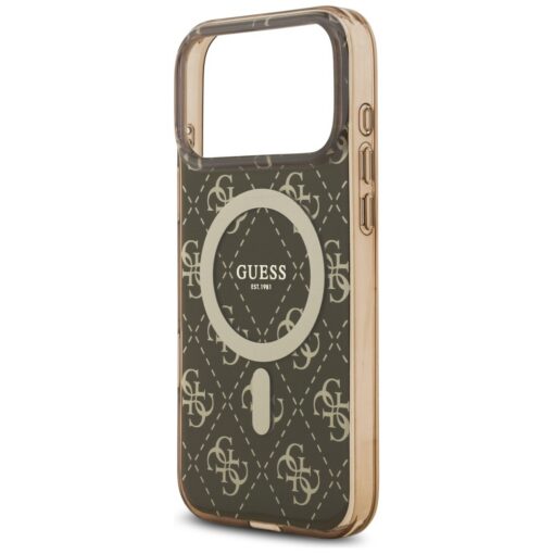 Guess IML 4G Background MagSafe case for iPhone 17 Pro Max brown - Image 6