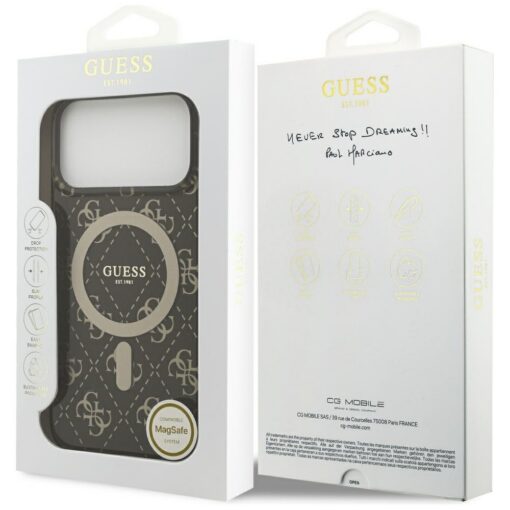 Guess IML 4G Background MagSafe case for iPhone 17 Pro Max brown - Image 8