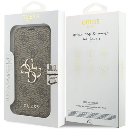 Guess Book 4G Metal Logo case for iPhone 17 Pro brown - Image 7