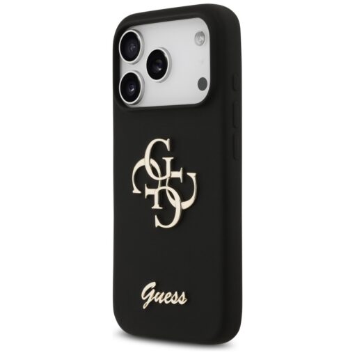 Guess Silicone Big 4G Script case for iPhone 17 Pro black - Image 2
