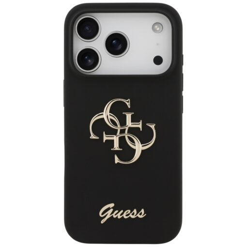 Guess Silicone Big 4G Script case for iPhone 17 Pro black - Image 3