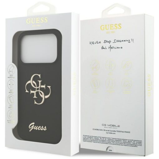 Guess Silicone Big 4G Script case for iPhone 17 Pro black - Image 8