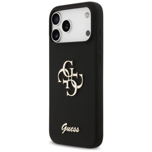 Guess Silicone Big 4G Script case for iPhone 17 Pro Max black - Image 2