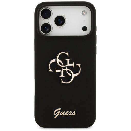 Guess Silicone Big 4G Script case for iPhone 17 Pro Max black - Image 3