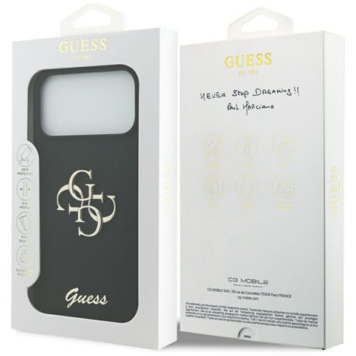 Guess Silicone Big 4G Script case for iPhone 17 Pro Max black - Image 8