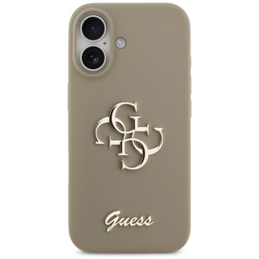 Guess Silicone Big 4G Script case for iPhone 17 brown - Image 3
