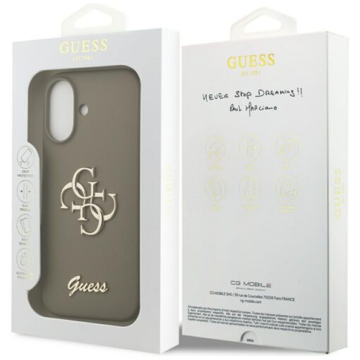 Guess Silicone Big 4G Script case for iPhone 17 brown - Image 8