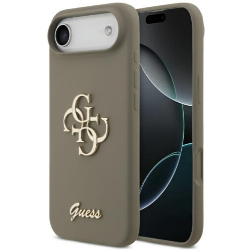 Guess Silicone Big 4G Script case for iPhone Air brown