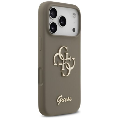Guess Silicone Big 4G Script case for iPhone 17 Pro Max brown - Image 4