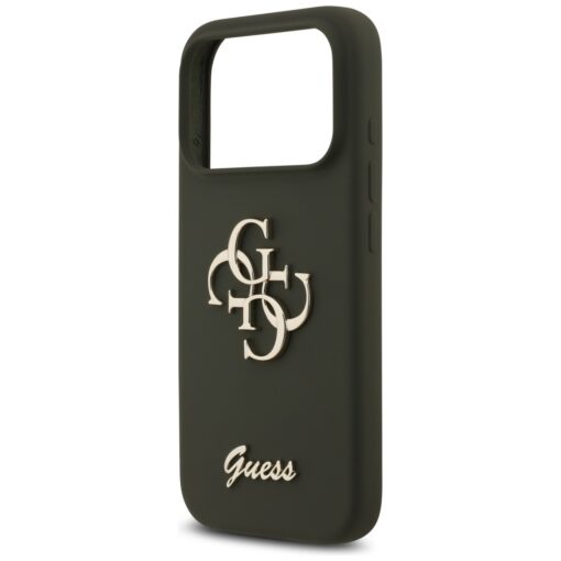 Guess Silicone Big 4G Script case for iPhone 17 Pro khaki - Image 6