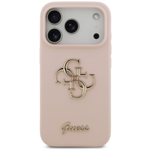 Guess Silicone Big 4G Script case for iPhone 17 Pro pink - Image 3