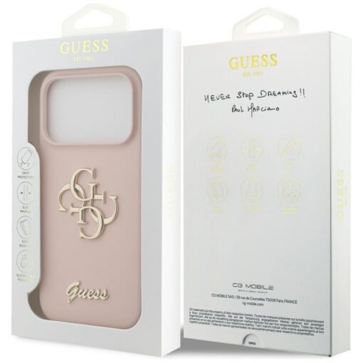 Guess Silicone Big 4G Script case for iPhone 17 Pro pink - Image 8