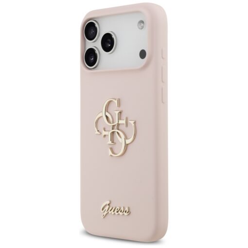 Guess Silicone Big 4G Script case for iPhone 17 Pro Max pink - Image 2