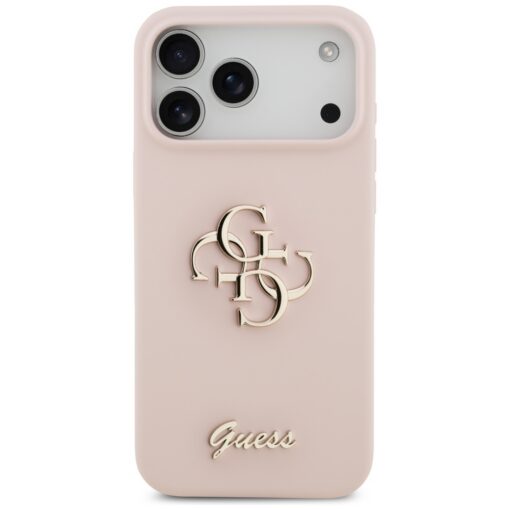 Guess Silicone Big 4G Script case for iPhone 17 Pro Max pink - Image 3