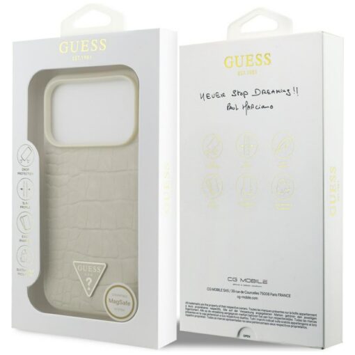 Guess Croco Triangle Logo MagSafe case for iPhone 17 Pro gold - Image 8