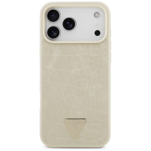 Guess Croco Triangle Logo MagSafe case for iPhone 17 Pro Max gold - Image 3