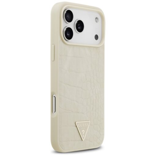 Guess Croco Triangle Logo MagSafe case for iPhone 17 Pro Max gold - Image 4