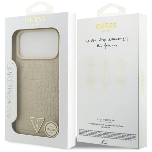 Guess Croco Triangle Logo MagSafe case for iPhone 17 Pro Max gold - Image 8