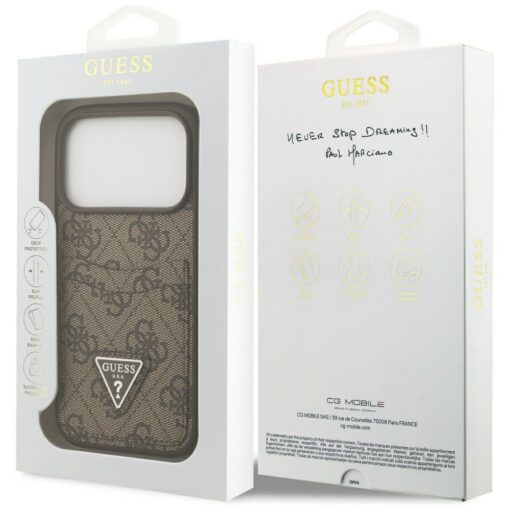 Guess 4G Double Card Triangle case for iPhone 17 Pro brown - Image 8
