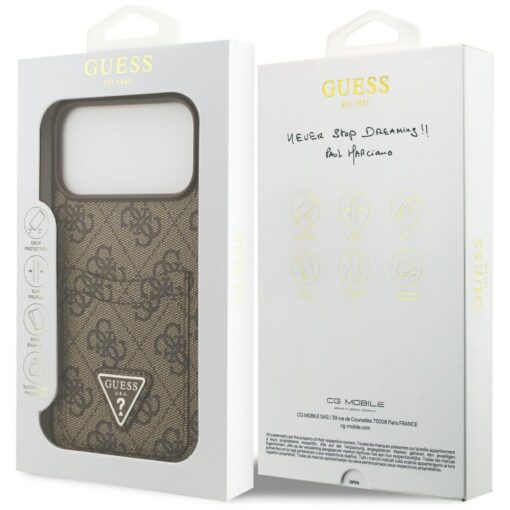 Guess 4G Double Card Triangle case for iPhone 17 Pro Max brown - Image 8