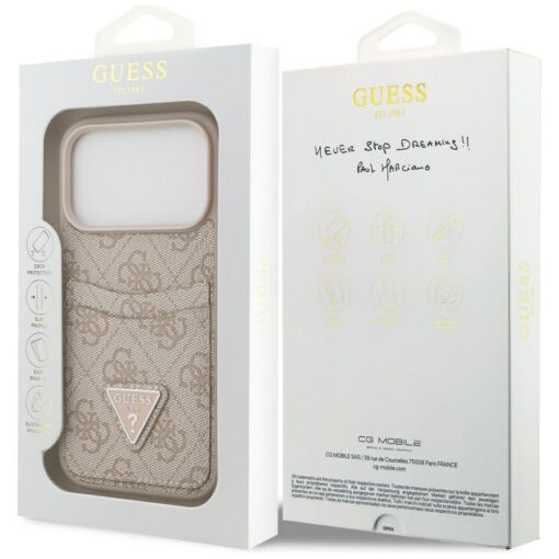 Guess 4G Double Card Triangle case for iPhone 17 Pro pink - Image 8