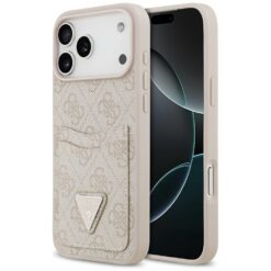 Guess 4G Double Card Triangle case for iPhone 17 Pro Max pink