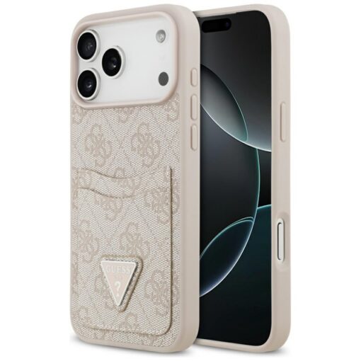 Guess 4G Double Card Triangle case for iPhone 17 Pro Max pink