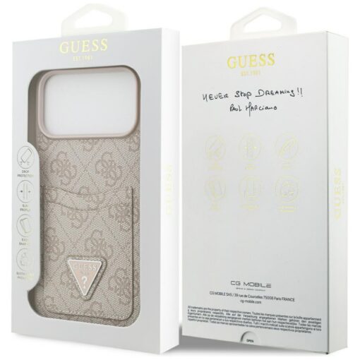 Guess 4G Double Card Triangle case for iPhone 17 Pro Max pink - Image 8