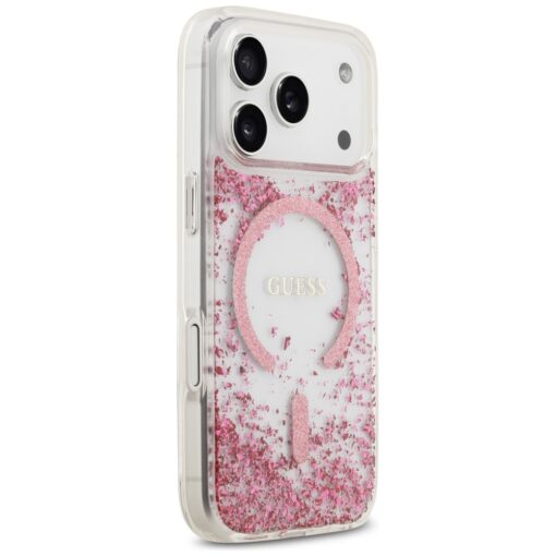 Guess Resin Bottom Glitter MagSafe case for iPhone 17 Pro pink - Image 4