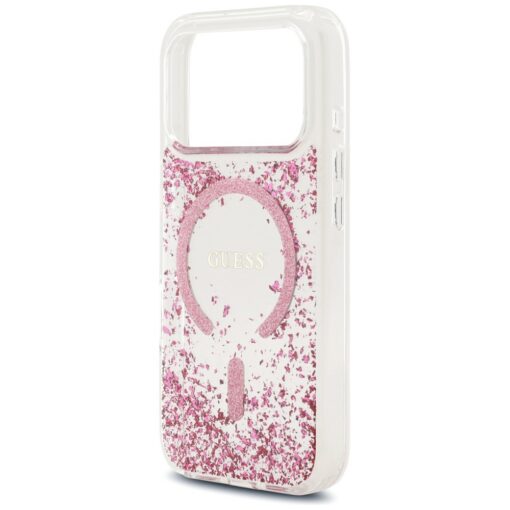 Guess Resin Bottom Glitter MagSafe case for iPhone 17 Pro pink - Image 6