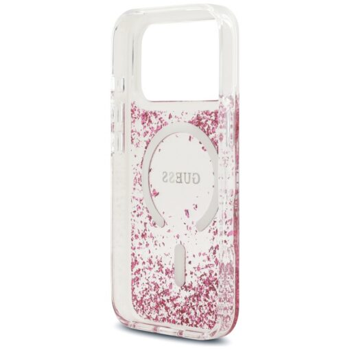 Guess Resin Bottom Glitter MagSafe case for iPhone 17 Pro pink - Image 7