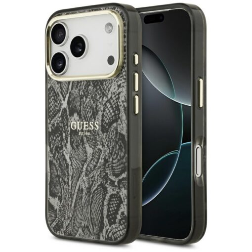 Guess Python Pattern MagSafe case for iPhone 17 Pro black
