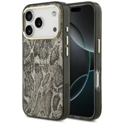 Guess Python Pattern MagSafe case for iPhone 17 Pro brown