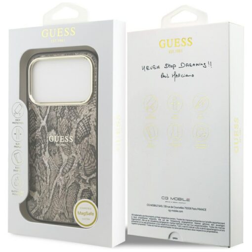 Guess Python Pattern MagSafe case for iPhone 17 Pro brown - Image 8