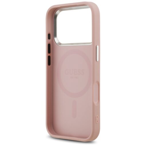 Guess Glitter Triangle Logo MagSafe case for iPhone 17 Pro pink - Image 7