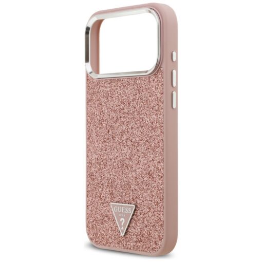 Guess Glitter Triangle Logo MagSafe case for iPhone 17 Pro Max pink - Image 6