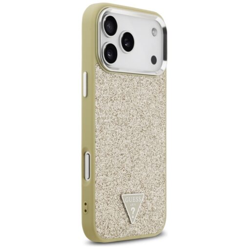 Guess Glitter Triangle Logo MagSafe case for iPhone 17 Pro Max gold - Image 4