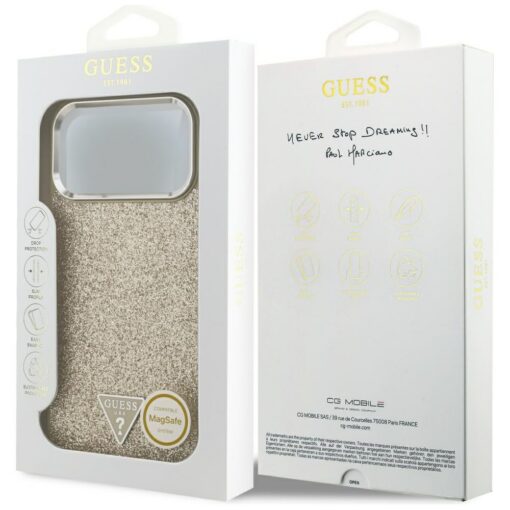 Guess Glitter Triangle Logo MagSafe case for iPhone 17 Pro Max gold - Image 8